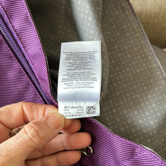 Columbia crossbody messenger bag purple with grey - Picture 9 of 10